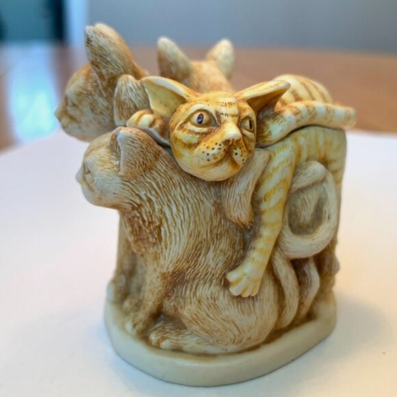 Harmony Kingdom Crazy Cat Pile Trinket Box EUC Vintage Cat Lover Gift - Picture 2 of 13
